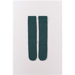 Calcetines largos verdes textura malla