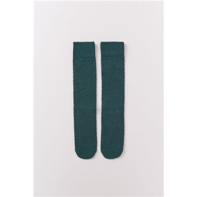 Calcetines largos verdes textura malla