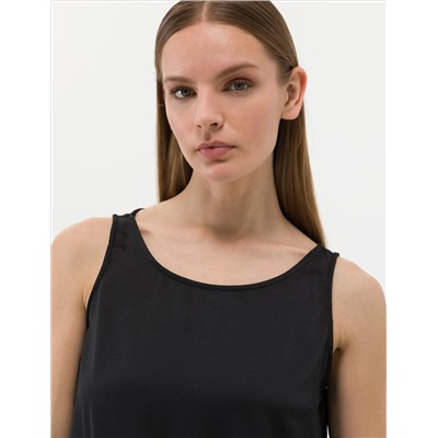 Siyah Regular Fit Kolsuz Bluz