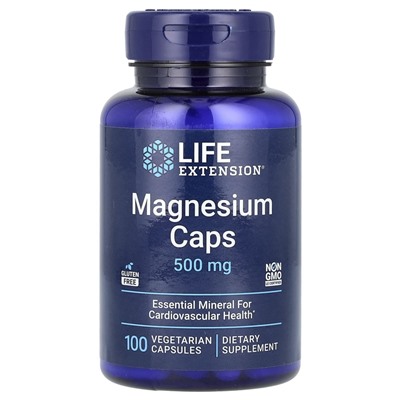 Life Extension, Магний в капсулах, 500 мг, 100 капсул