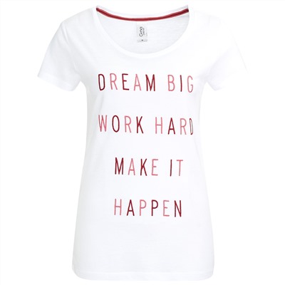 Damen T-Shirt mit gesticktem Schriftzug