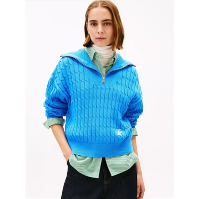 Cable Knit Quarter-Zip Sweater