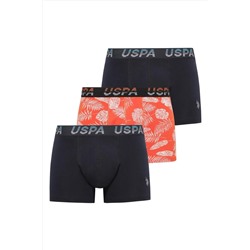 U.S. Polo Assn. U.S. Polo Assn.  Erkek Lacivert-Turuncu-Lacivert 3 lü Boxer