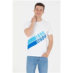 Erkek Beyaz Bisiklet Yaka Tişört