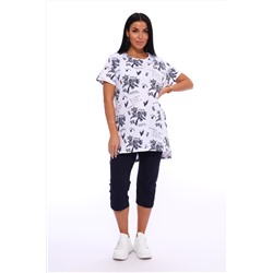 Пижама костюм с удлиненной футболкой и бриджами, Арт. 516