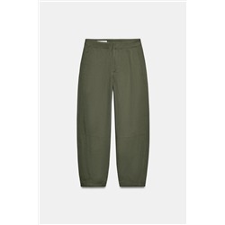 HERRINGBONE BARREL TROUSERS