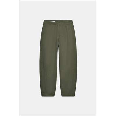 HERRINGBONE BARREL TROUSERS