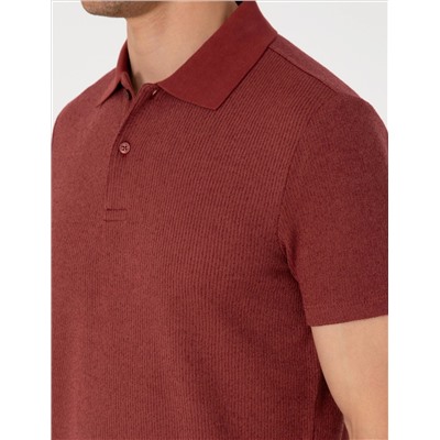 Nar Slim Fit Örme Dokulu Polo Yaka Tişört