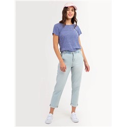 TWIST NECK SNOW YARN T-SHIRT