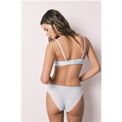 Braga clásica algodón canalé azul