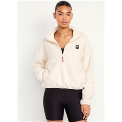 Oversized Performance Microfleece Cropped Half Zip
