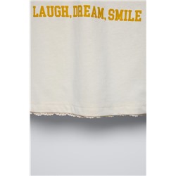 LACE-TRIMMED T-SHIRT WITH PRINT