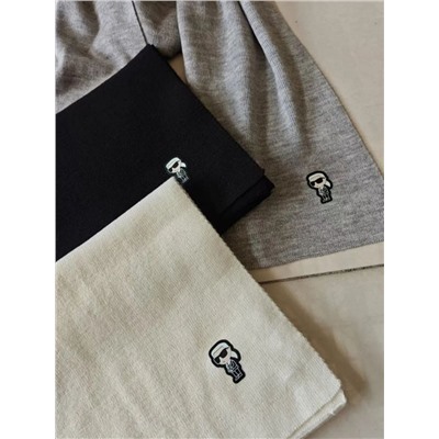 Теплый вязаный шарф с рисунком КАР*Л 😎