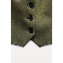TAILORED LINEN BLEND WAISTCOAT