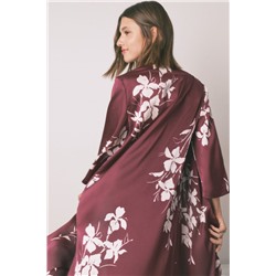 Bata larga floral granate