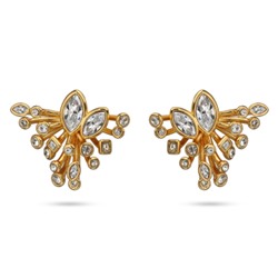 Серьги Эйва (кристаллы SW белые; покрытие золото), Есть комплект