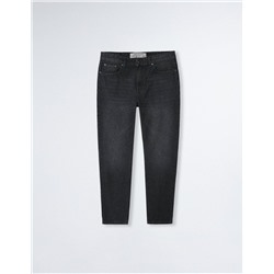 Cropped Fit Jeans, Men, Black
