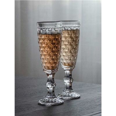 Набор бокалов для шампанского, 4 пр, 150 мл, стекло, прозрачные, Dubai