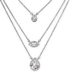 Колье Эйва (кристаллы SW белые; покрытие родий) 47см, Есть комплект