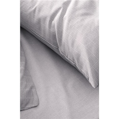 Odette King Size %100 Pamuk Ranforce Baskılı Nevresim Takımı - Gri