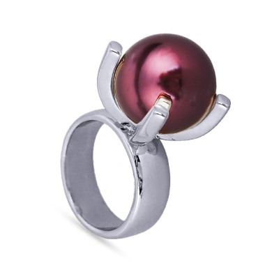 Кольцо (Майорка 16мм бургунди; покрытие родий), Есть комплект