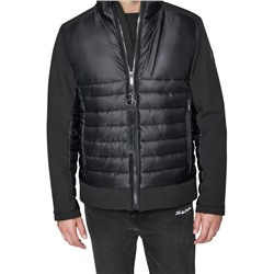 Karl Lagerfeld Paris Mixed Media Quilted Regular-Fit Jacket