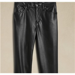 VEGAN LEATHER HIGH-RISE SLIM PANT