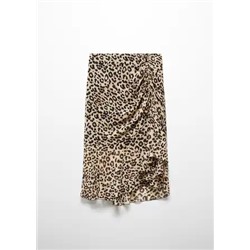 Falda leopardo detalle fruncido