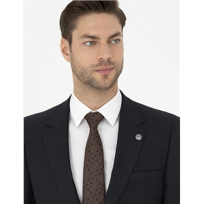 Lacivert Slim Fit Çizgili Takım Elbise