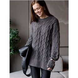 Джемпер крупной вязки из уютной пряжи с ангорой и мохером