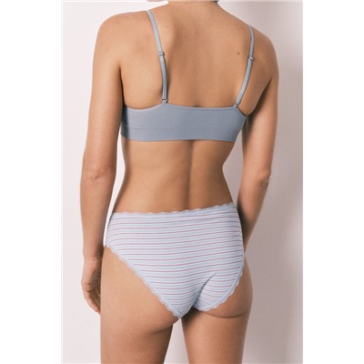 Braga clásica ancha algodón azul rayas