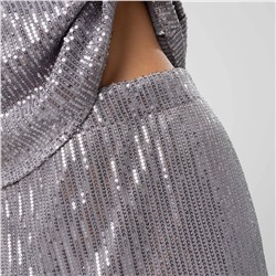 Юбка с пайетками на подкладе, Сияние гламура (royal silver)