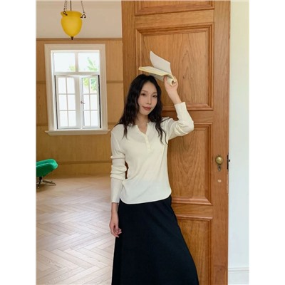 Лонг в рубчик с V вырезом