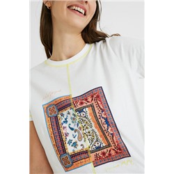 Camiseta patch paisley 100% algodón