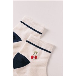Calcetines cortos bordado cerezas