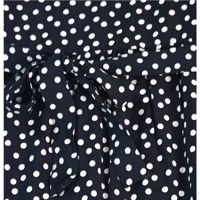 Нишевое ретро-платье с французским принтом в горошек