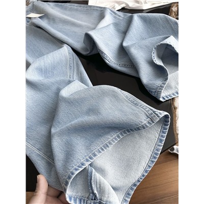 Женские джинсы облегающие, с высокой талией, клёш из смесового тенселя 4 цвета  ЮНИКЛ*О