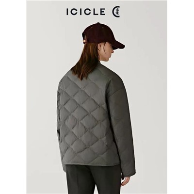 Тонкая стеганая куртка с ромбовидным узором АЙСИК*Л