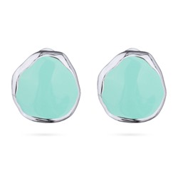 Серьги Палитра (эмаль морская свежесть; покрытие родий), Есть комплект