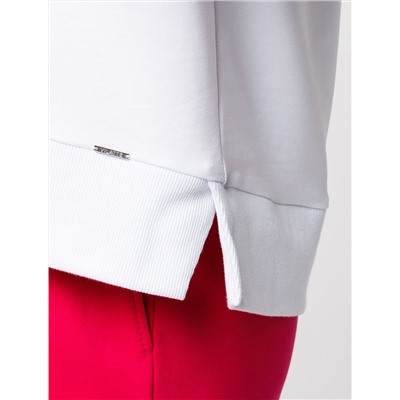 Свитшот из эластичного футера с принтом стразами