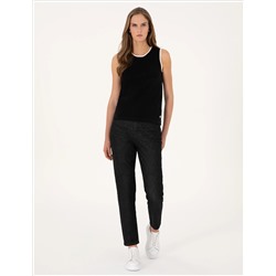 Siyah Mom High Waist Fit Jean Pantolon