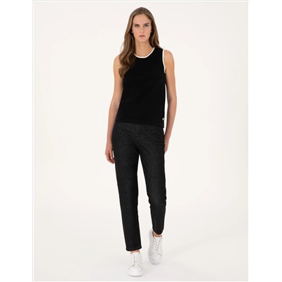 Siyah Mom High Waist Fit Jean Pantolon