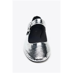 METALLIC LEATHER-EFFECT BALLERINAS
