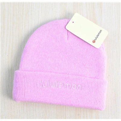 Плотная теплая вязаная шапка из смеси хлопка и шерсти с вышитыми буквами ЛУЛУЛЕМО*Н