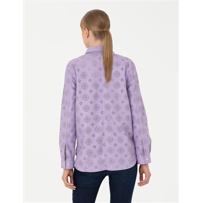Eflatun Comfort Fit Uzun Kollu Gömlek