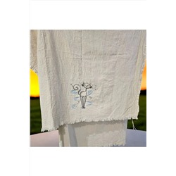 shules collection SEVİMLİ YUMMY Nakişli Özel Tasarim  Müslin Peştemal, Plaj Havlusu, Banyo Havlusu