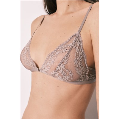 Sujetador triangular encaje beige NATURAL