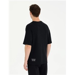 Siyah Regular Fit Bisiklet Yaka Tişört