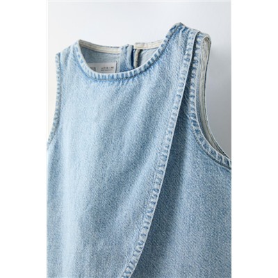DENIM CROSSOVER TOP