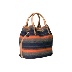 Hannah Drawstring Tote - Bold Stripe Wool